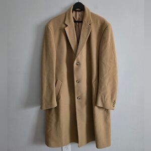 JoS A Bank Camel Wool Overcoat Mens 46L